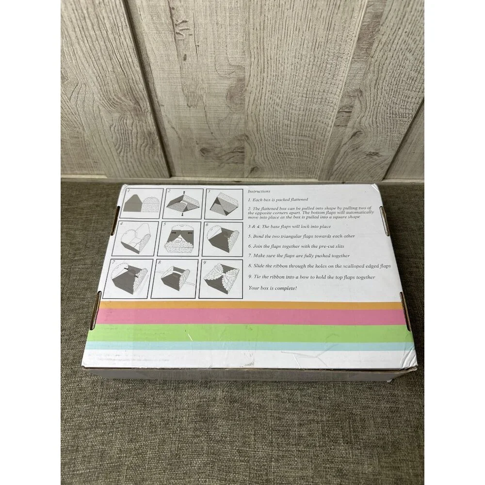 Floral Pattern Decorative Cardstock Small Gift Boxes With Ribbons Pack of 20